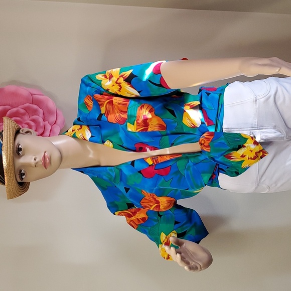 Fun Cool Vintage Tropical Shirt Blouse, Great for Summer ☀️ - Picture 2 of 7